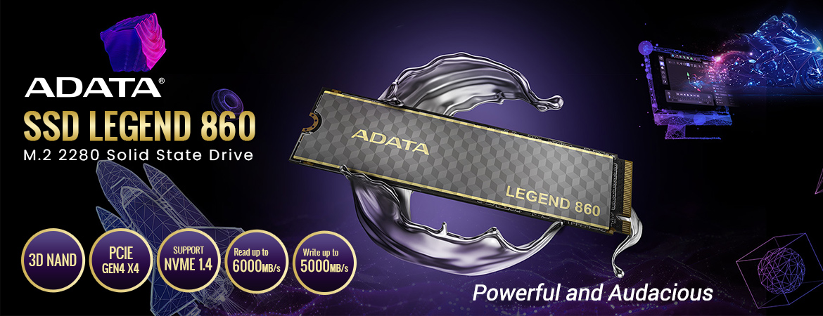 ADATA LEGEND 860 SSD PCIe Gen4 x4 M.2 2280 - 500GB-2TB